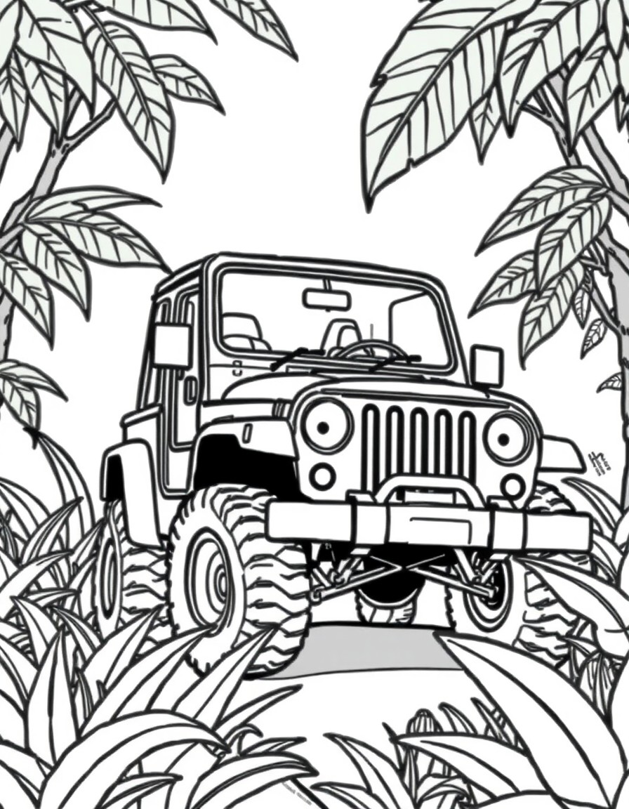 A big car in the jungle