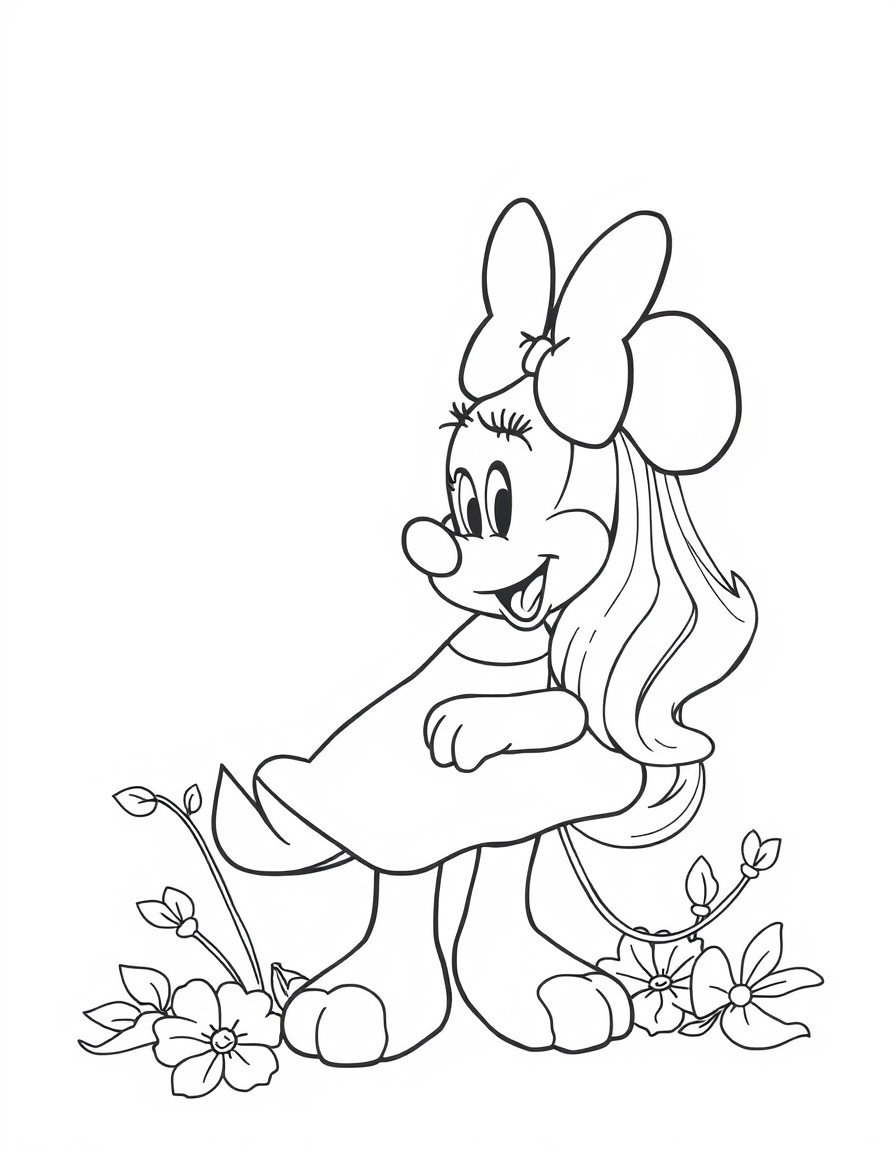 Cria pra mim um desenho de colorir tipo Disney amiricado