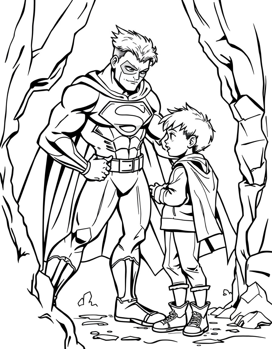 Superhero helping a kid being bullied