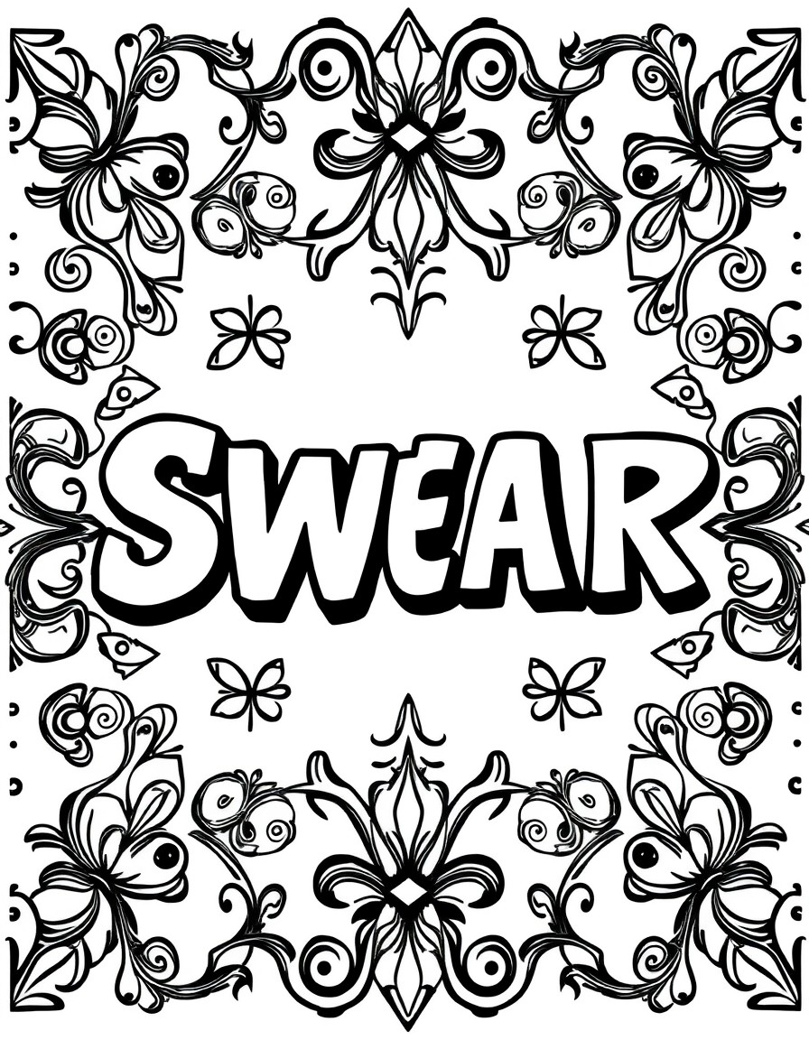 An adult swear word on a pattern