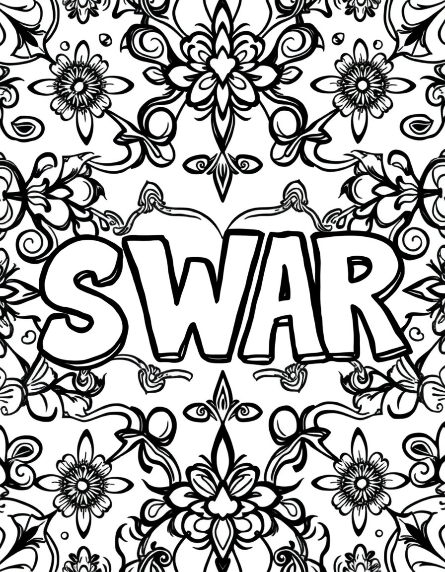 An adult swear word on a pattern