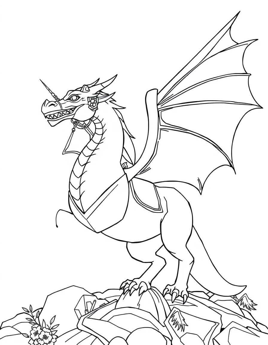 Crie uma histria sobre a jornada do seu cavaleiro para resgatar um castelo de um drago