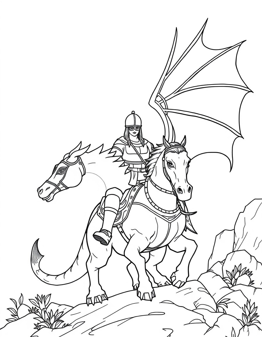 Crie uma histria sobre a jornada do seu cavaleiro para resgatar um castelo de um drago