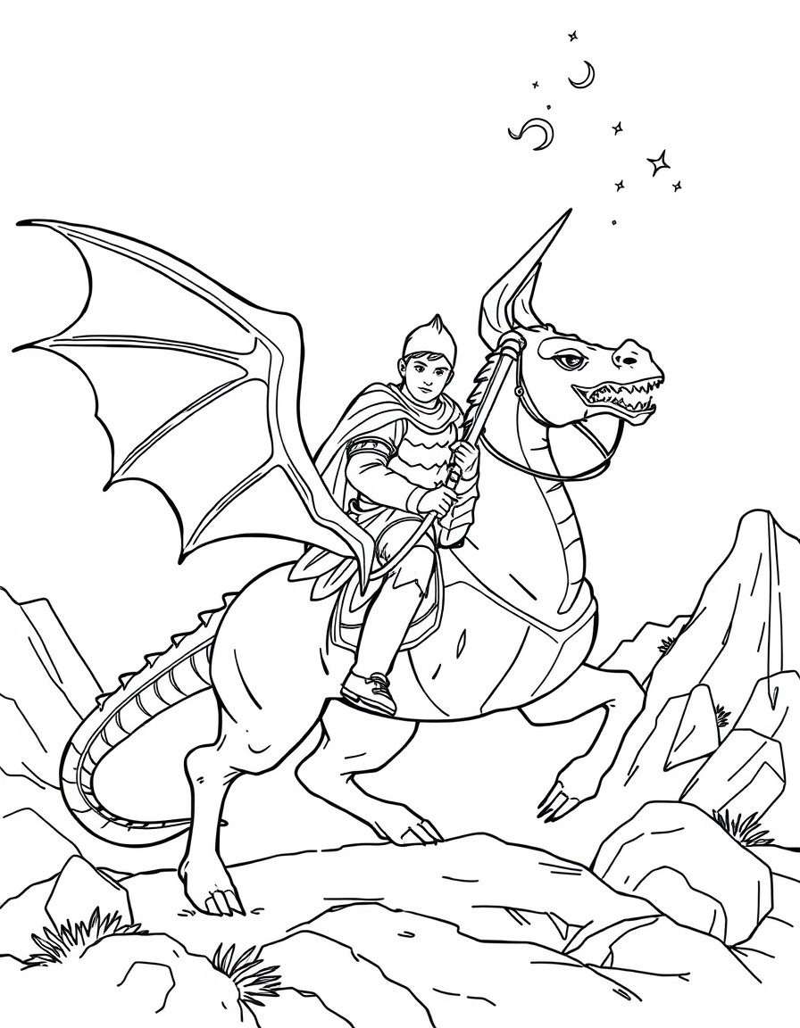 Crie uma histria sobre a jornada do seu cavaleiro para resgatar um castelo de um drago