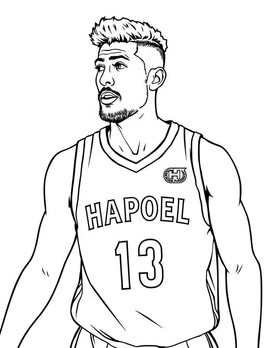 basketball player wearing an hapoel tel aviv team jersey