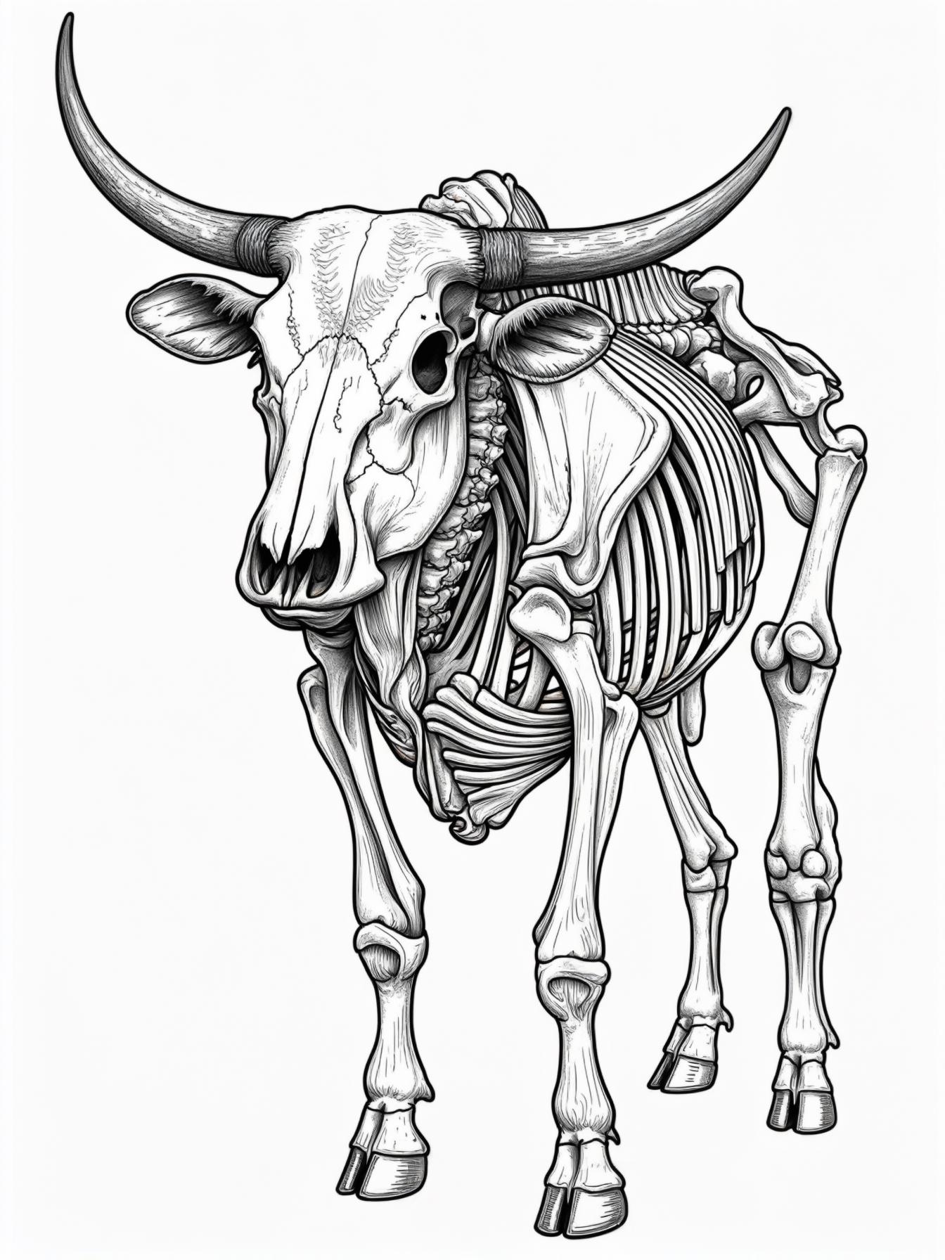 esqueleto do boi de corpo inteiro