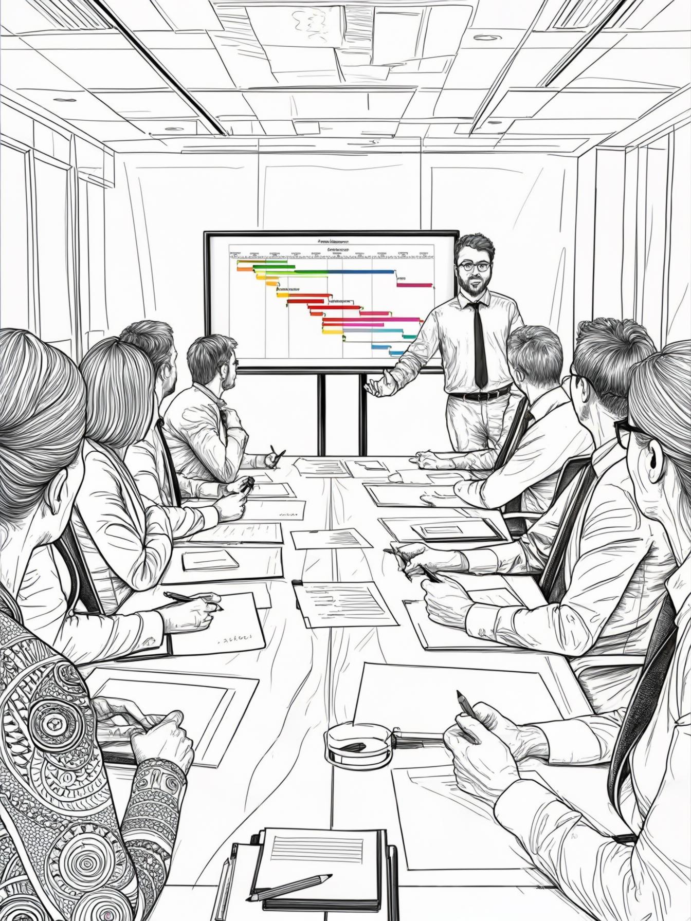 project management head in a meeting