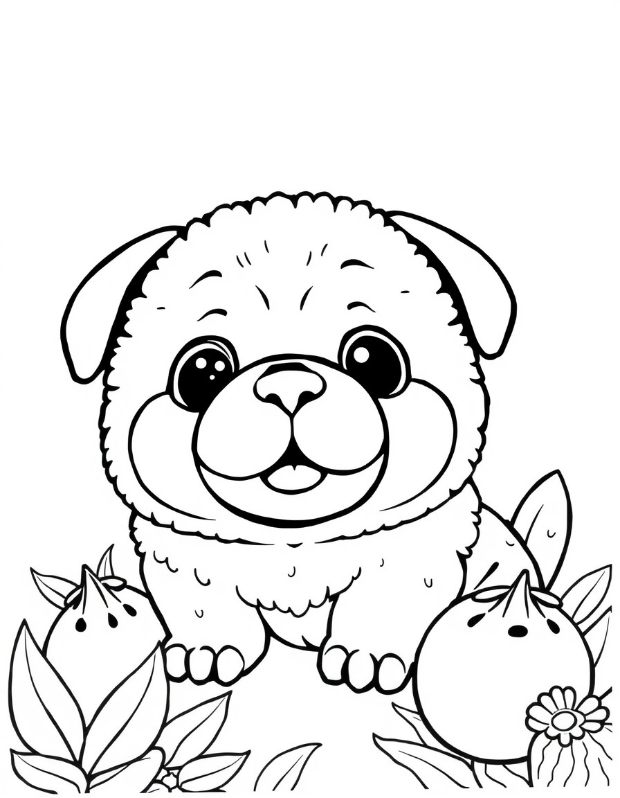 create coloring page for Pucio book written by Marta Galewska Kustra