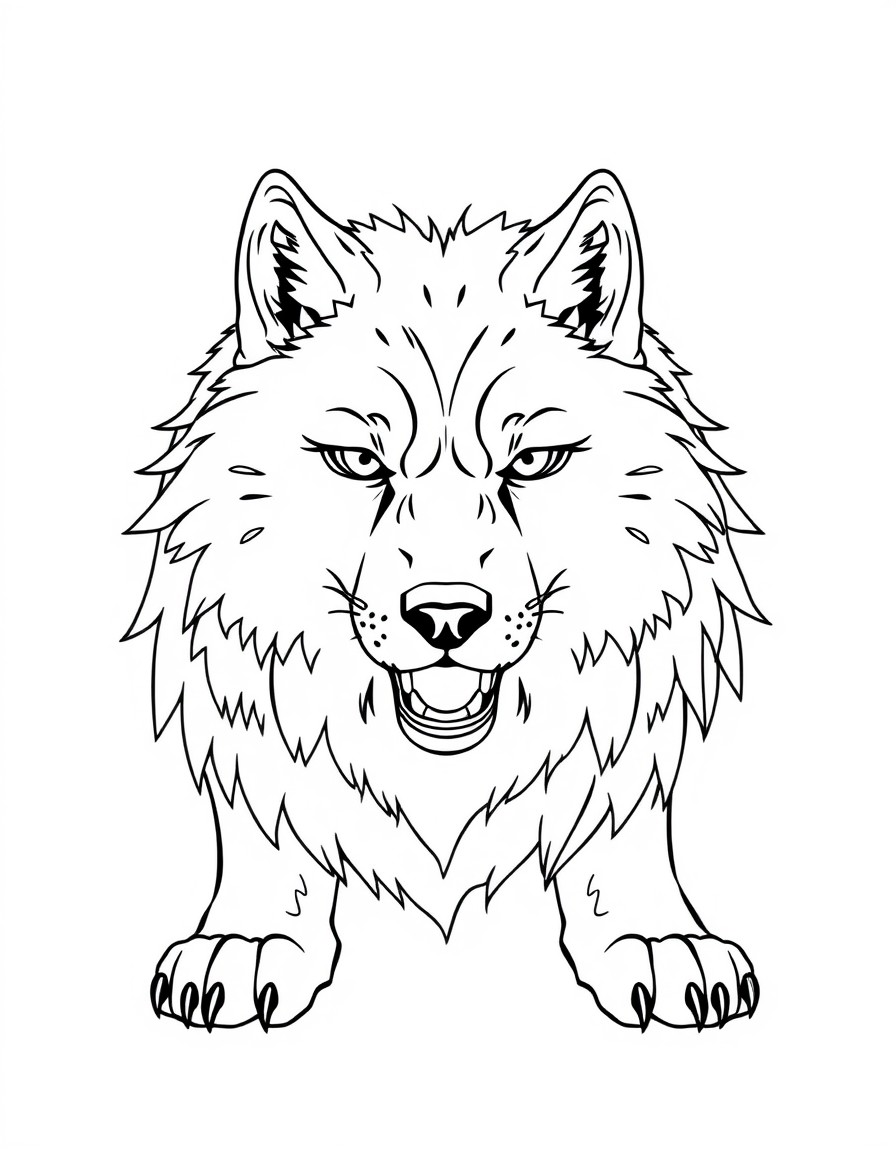 crie um lobo fofo e feroz com o nome "Snow" escrito na roupa dele.