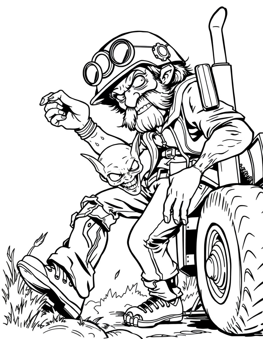 A 1970s trucker kicking a mind goblin to the curb