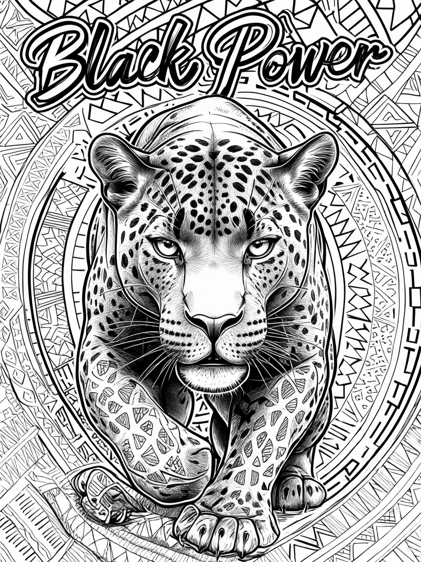 The animal Black Panther is a cultural symbol for african americans, a regal representation of the black power community.