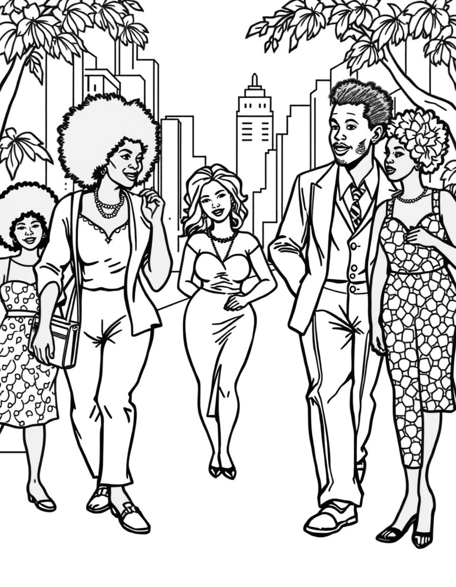 the 20th century African Americans walking and flourishing during the Harlem Renaissance.