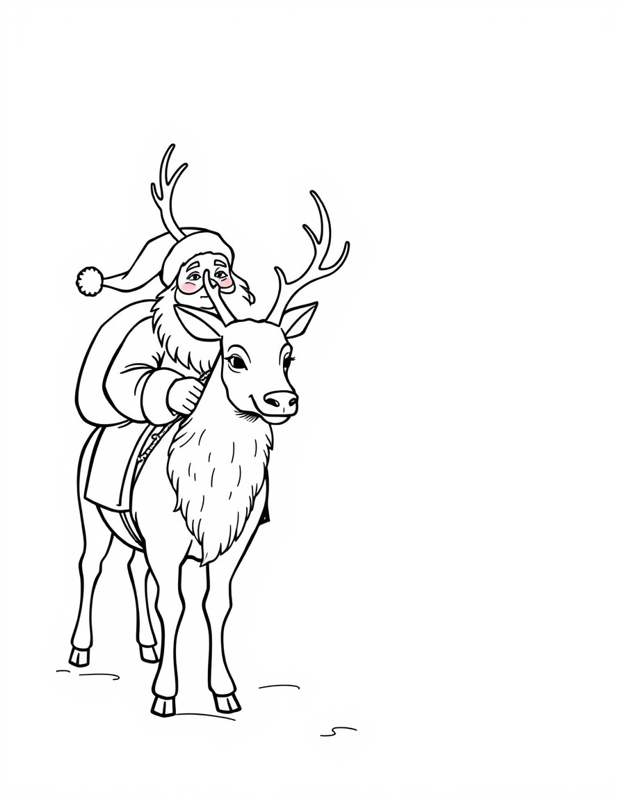 Reindeer's guiding Santa slight