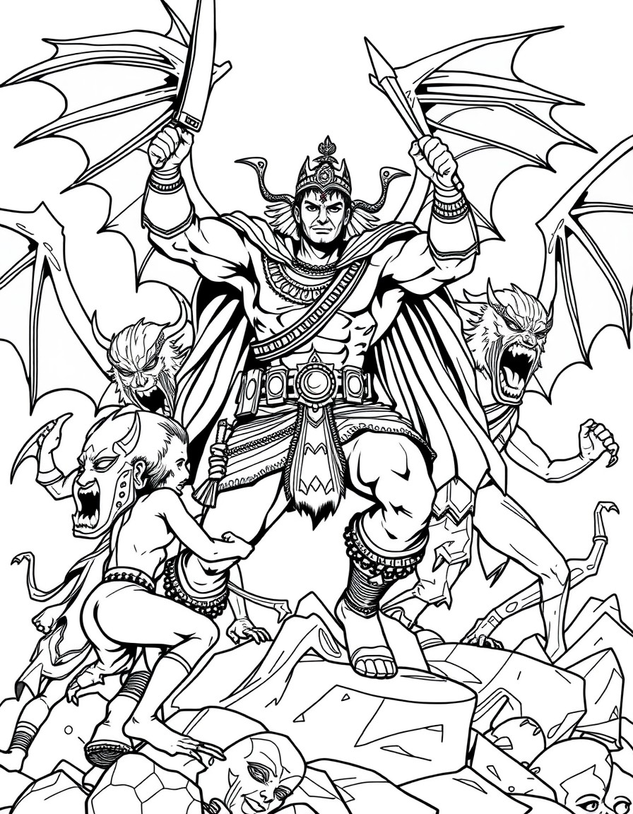 indian superhero defeating demons and saving innocents