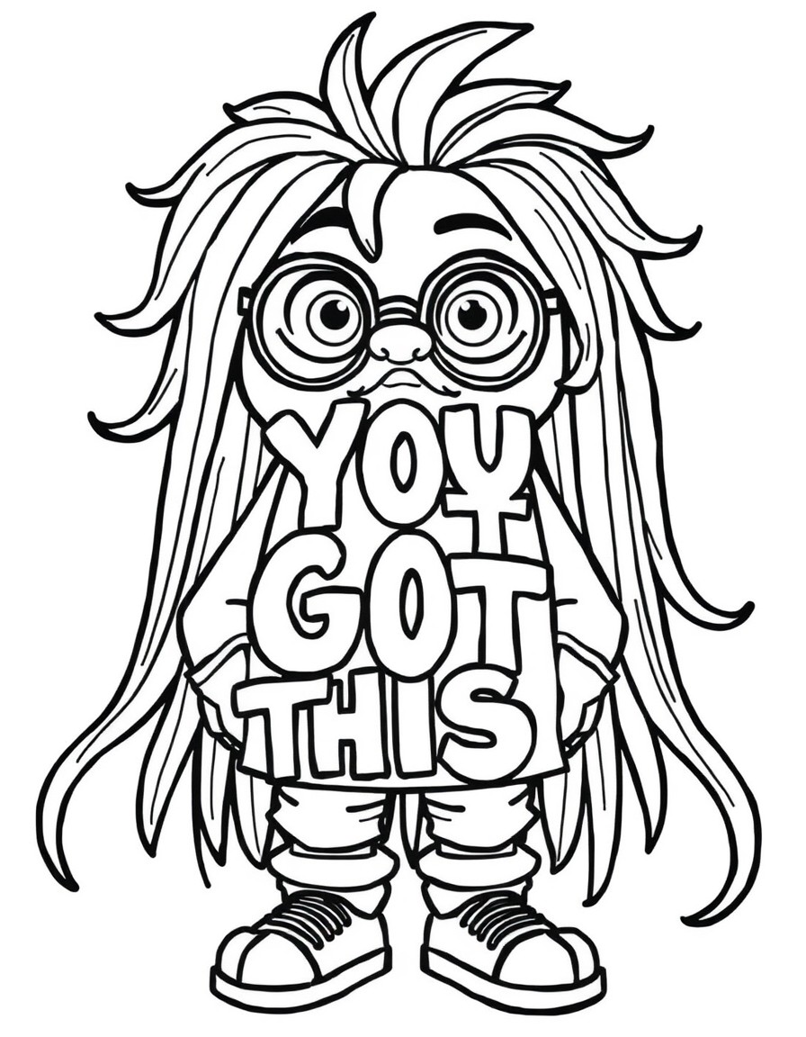 Inspirational character with the text YOU GOT THIS!