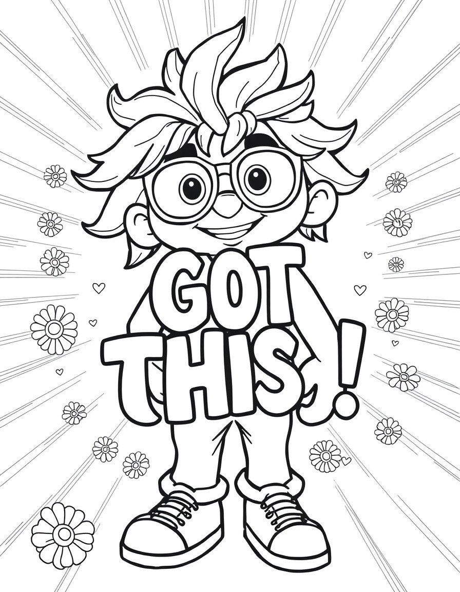 Inspirational character with the text YOU GOT THIS!