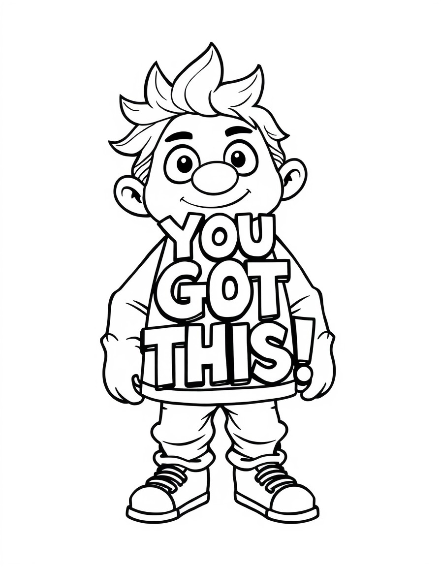 Inspirational character with the text YOU GOT THIS!