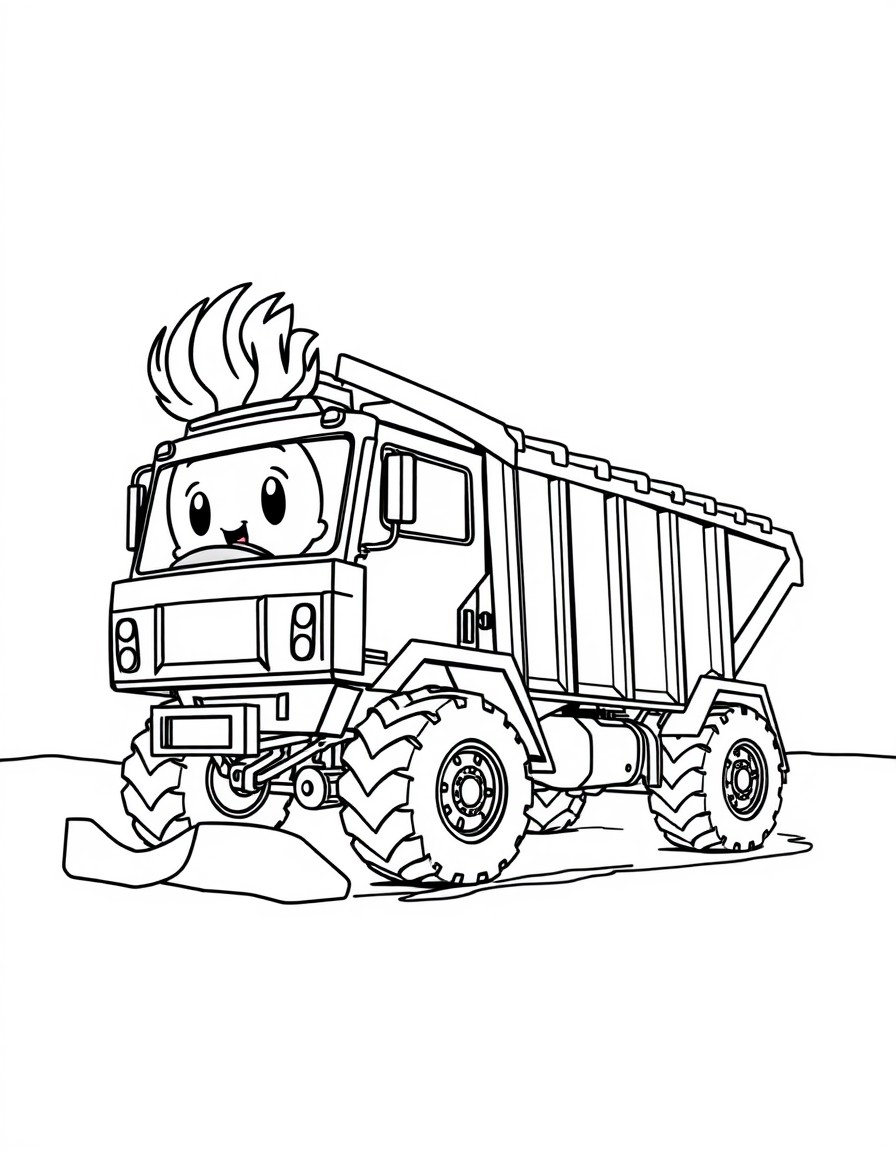 Create a picture of hank and trash truck from the netflix show. they should be playing ice hockey on the beach