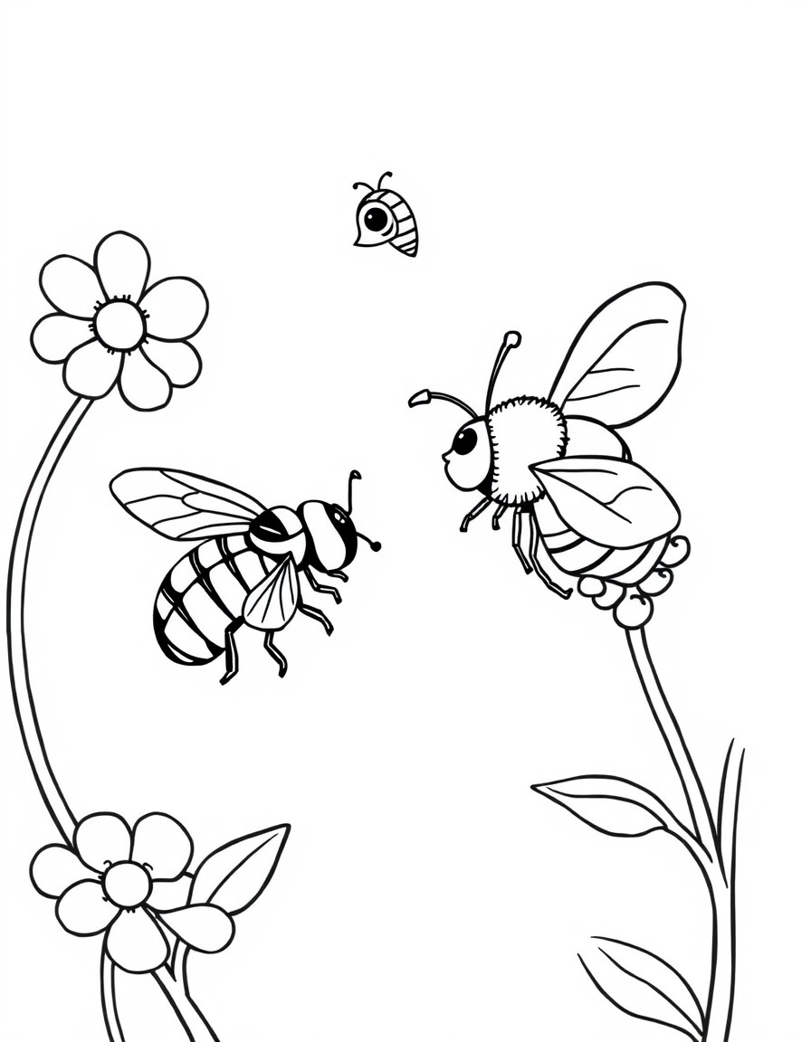 Ladybug talking to a bee.