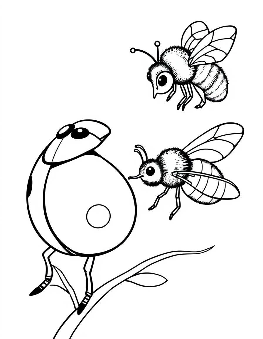 Ladybug talking to a bee.