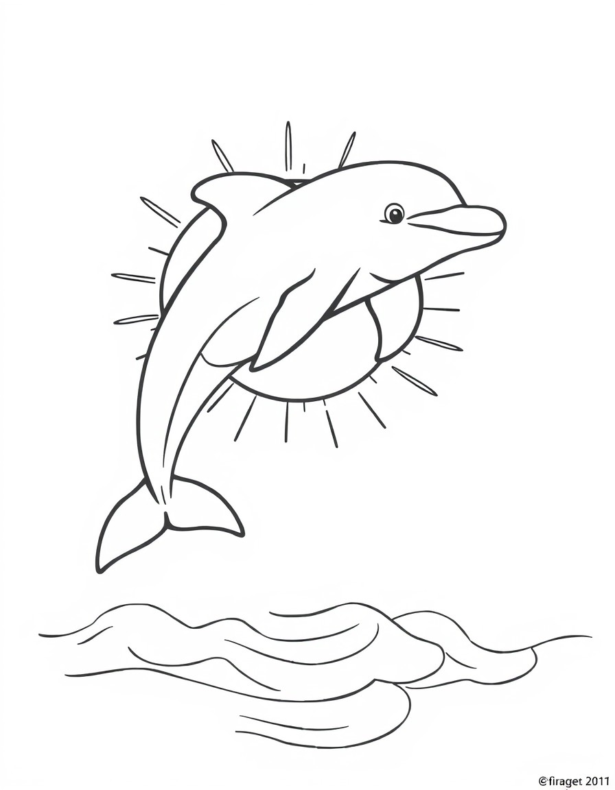 dolphin leaping over the sun