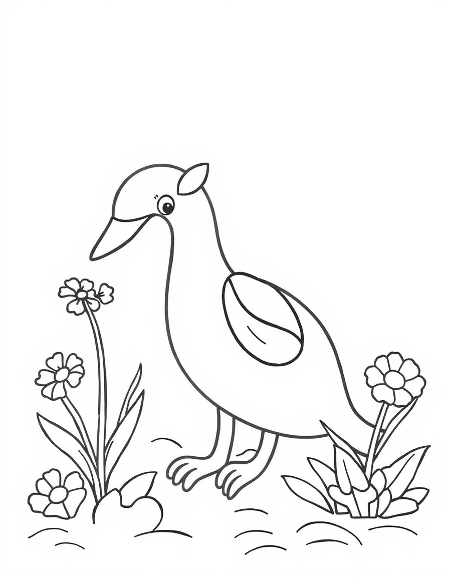 black and white outline, ready for coloring, coloring page with white background and black lines of: , simple black outlines, large clear spaces perfect for kids coloring