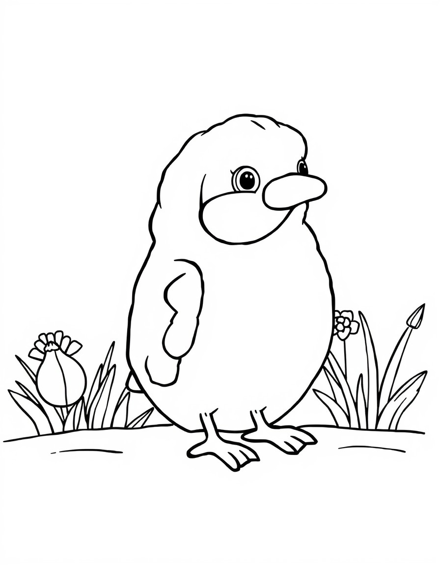 black and white outline, ready for coloring, coloring page with white background and black lines of: , simple black outlines, large clear spaces perfect for kids coloring