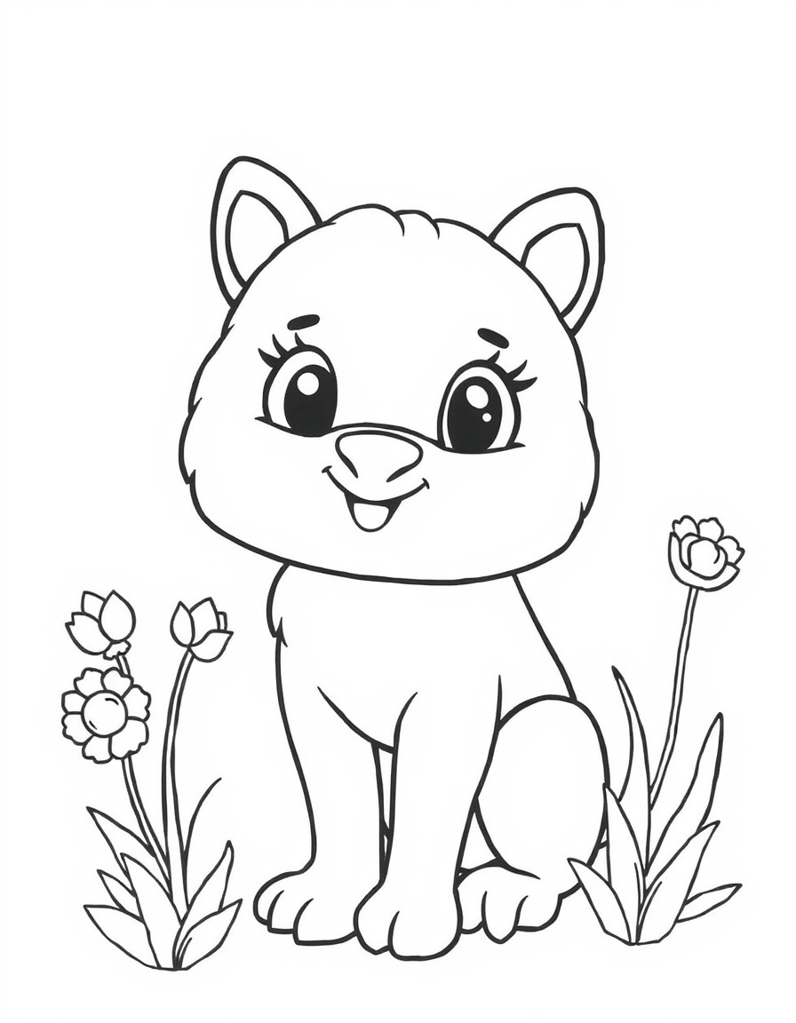 coloring page with pure white background and solid black lines only, no grayscale or shading: , thick black outlines, large clear spaces perfect for young children, clear outlines with good coloring spaces, perfect for printing