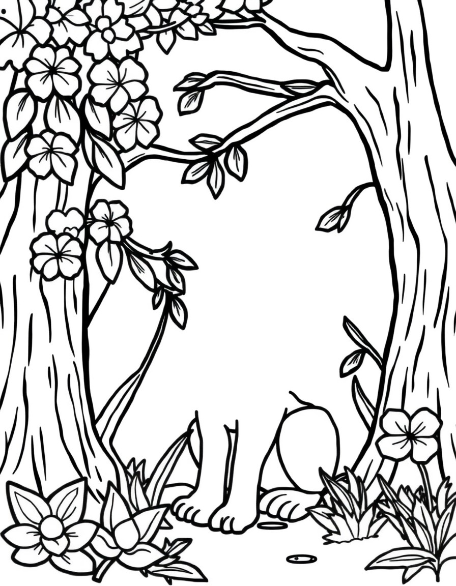 coloring page with pure white background and solid black lines only, no grayscale or shading: , thick black outlines, large clear spaces perfect for young children, clear outlines with good coloring spaces, perfect for printing