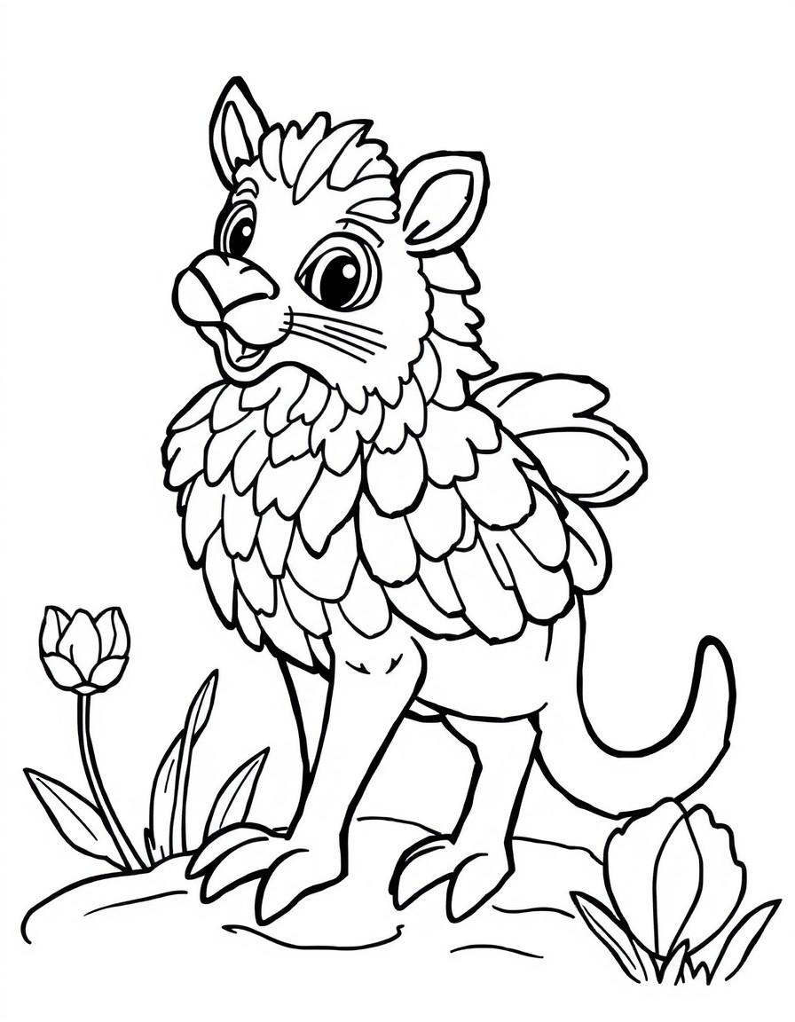 coloring page with pure white background and solid black lines only, no grayscale or shading: , thick black outlines, large clear spaces perfect for young children, clear outlines with good coloring spaces, perfect for printing