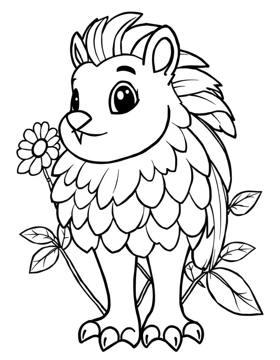 coloring page with pure white background and solid black lines only, no grayscale or shading: , thick black outlines, large clear spaces perfect for young children, clear outlines with good coloring spaces, perfect for printing