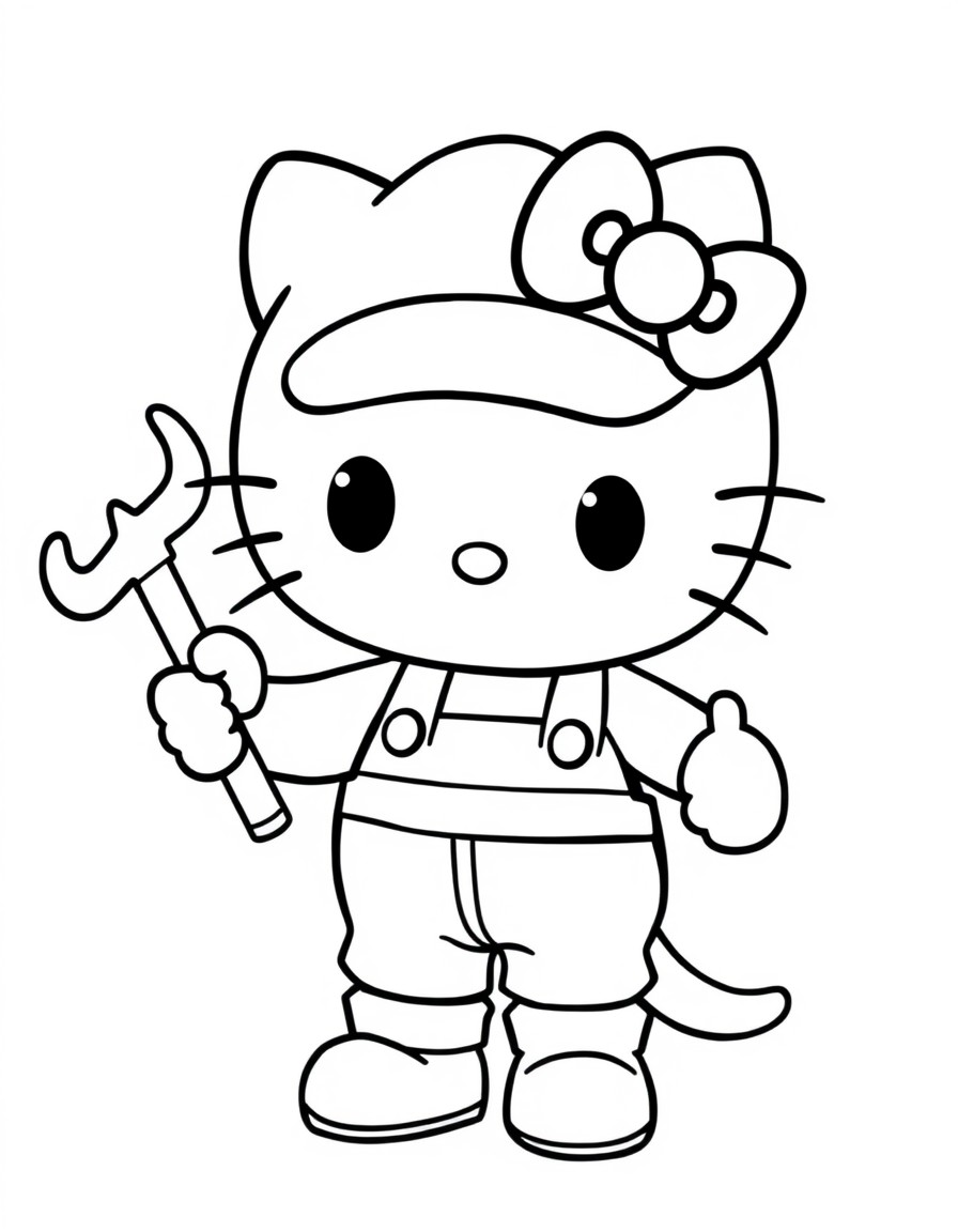 Cute plumber axolot similar to hello kitty