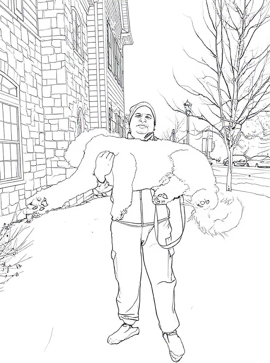 Make this a high-quality black and white COLORING PAGE with white background, only black lines, NO big gray areas, and clear, thick bold outlines, well-defined shapes, and clean edges. Remove all shad