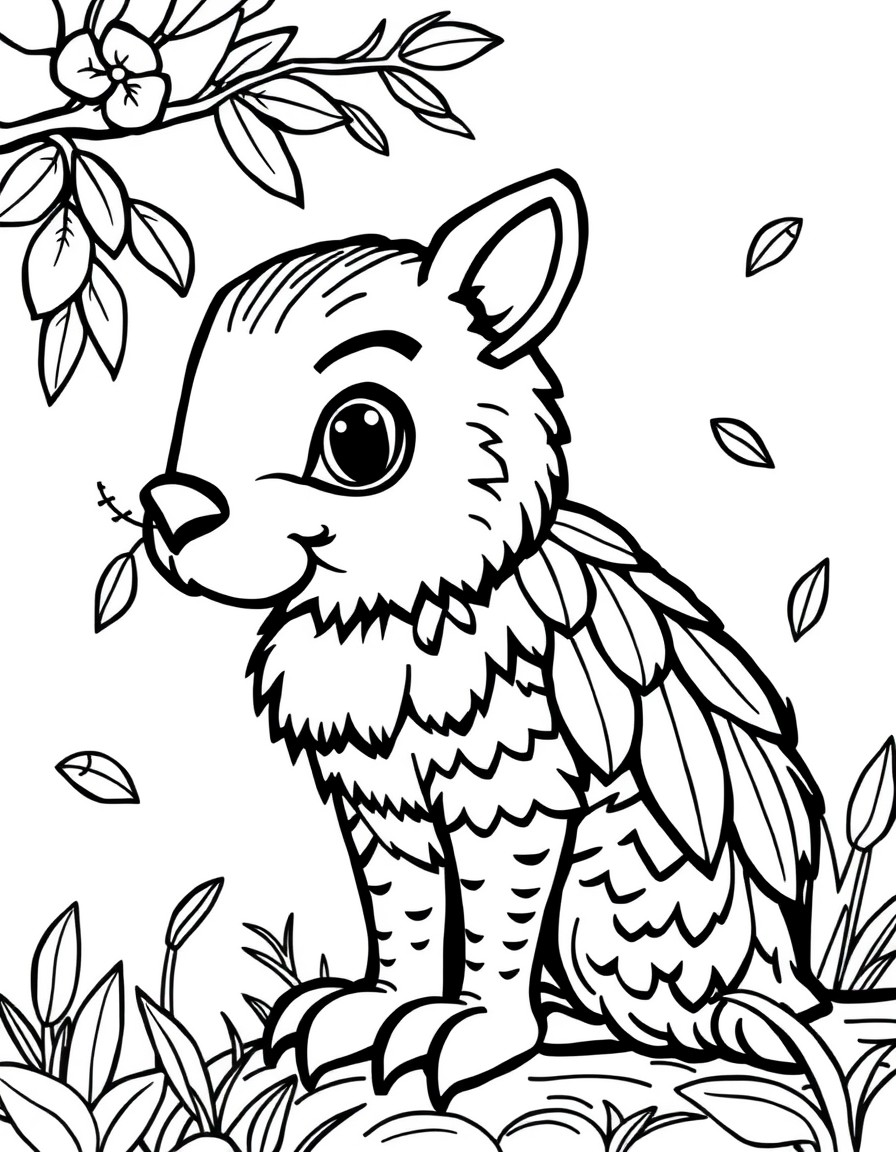 coloring page with pure white background and solid black lines only, no grayscale or shading: , thick black outlines, large clear spaces perfect for young children, clear outlines with good coloring spaces, perfect for printing