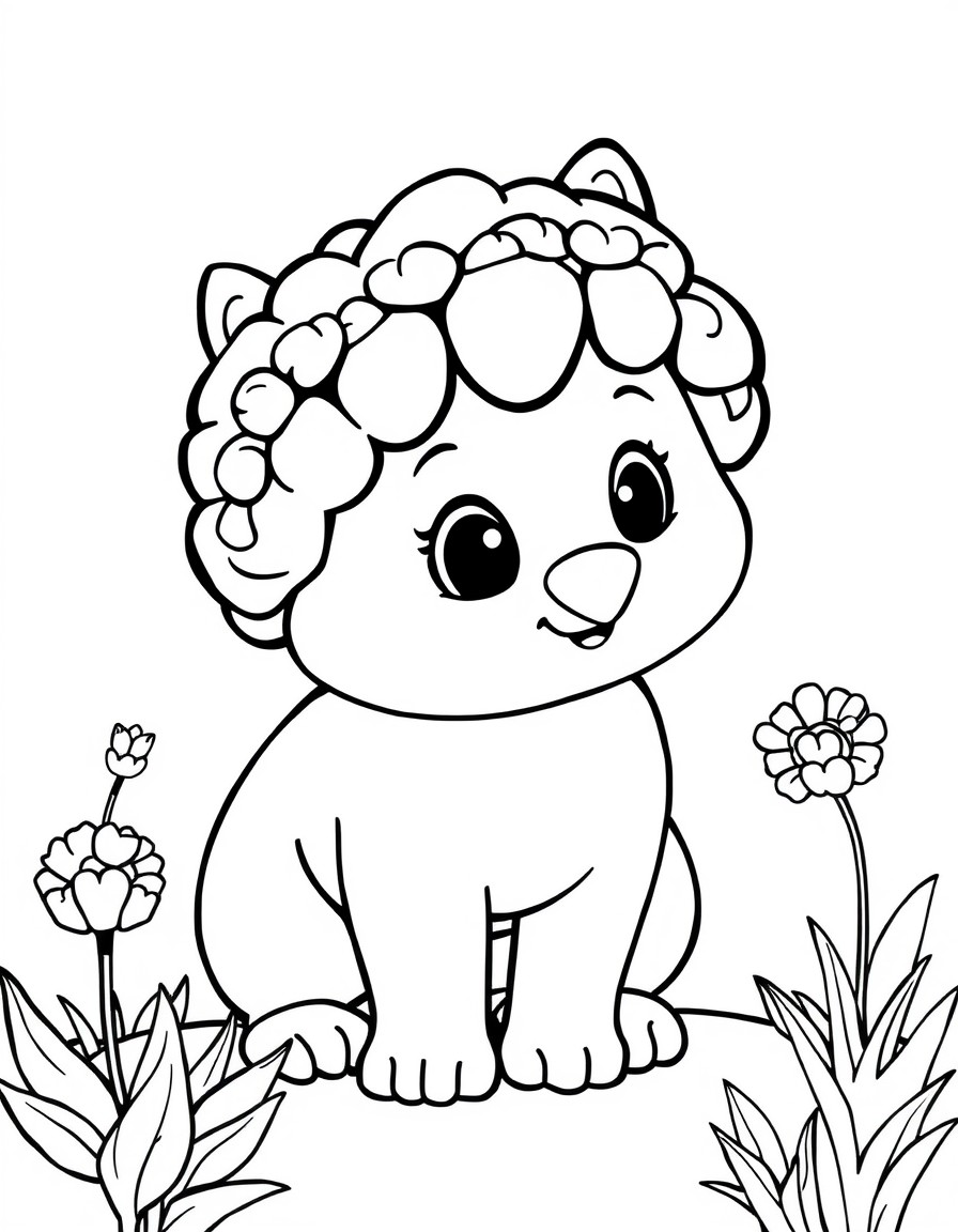 coloring page with pure white background and solid black lines only, no grayscale or shading: , thick black outlines, large clear spaces perfect for young children, clear outlines with good coloring spaces, perfect for printing