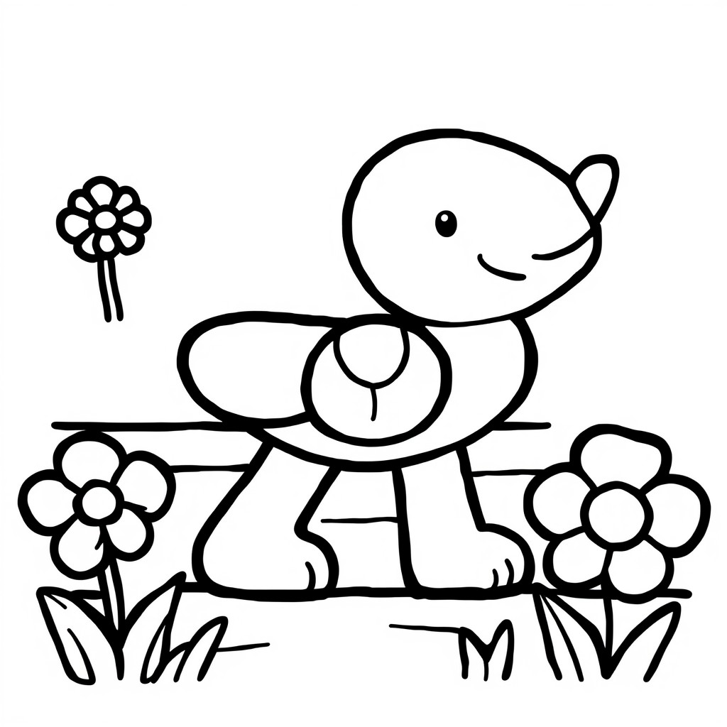 coloring page with pure white background and solid black lines only, no grayscale or shading: , thick black outlines, large clear spaces perfect for young children, clear outlines with good coloring spaces, perfect for printing