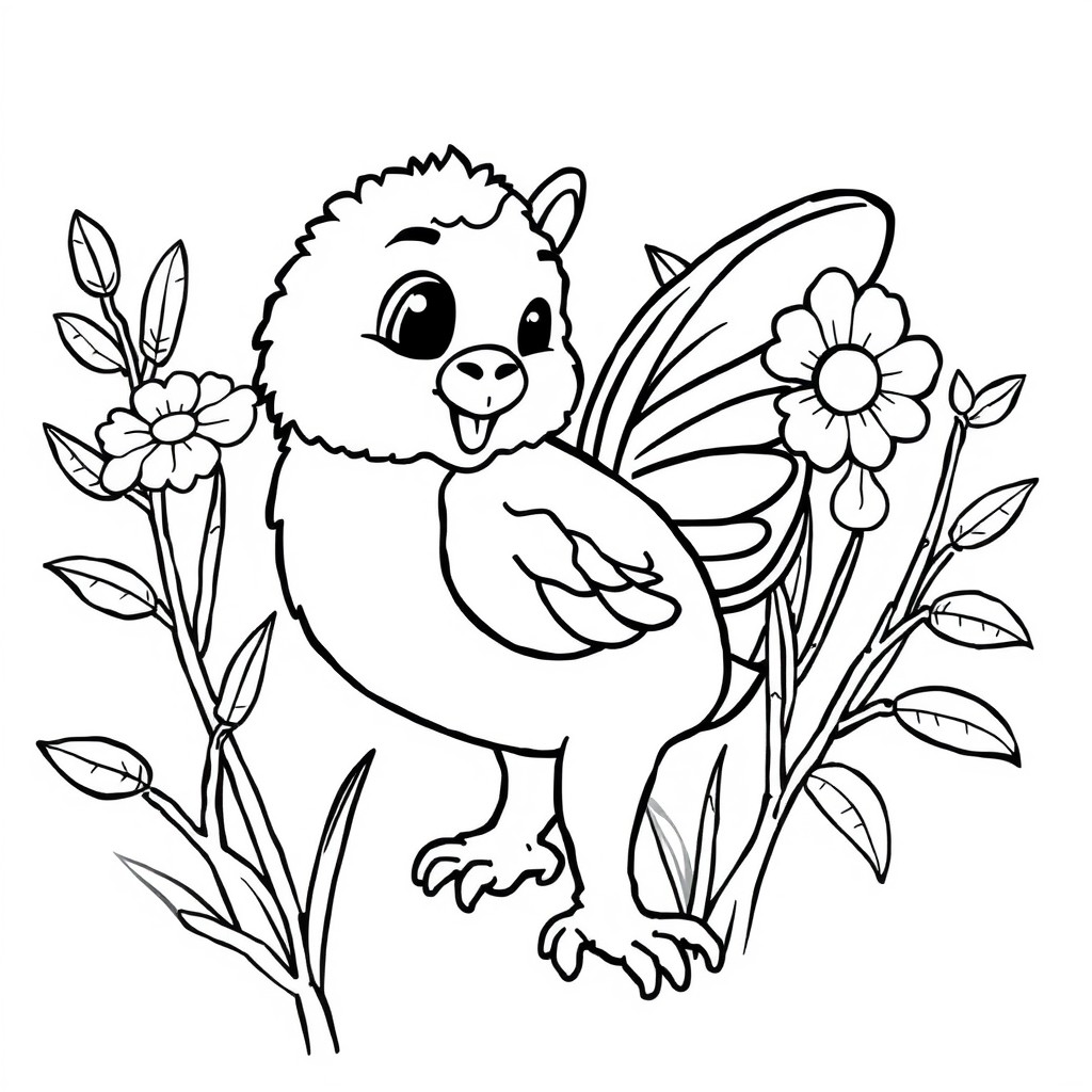 coloring page with pure white background and solid black lines only, no grayscale or shading: , thick black outlines, large clear spaces perfect for young children, clear outlines with good coloring spaces, perfect for printing