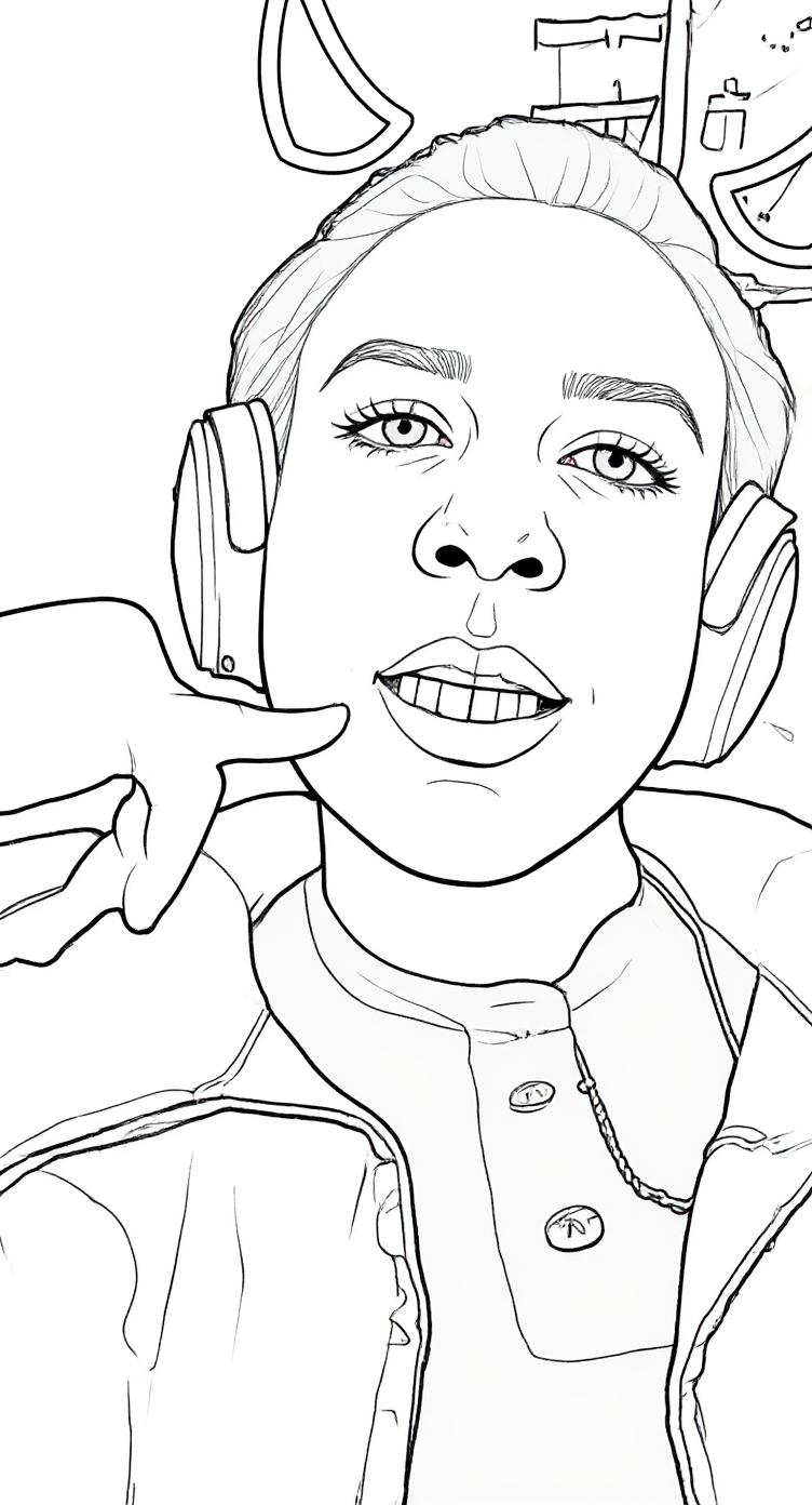 Make this a high-quality black and white COLORING PAGE with white background, only black lines, NO big gray areas, and clear, thick bold outlines, well-defined shapes, and clean edges. Remove all shad