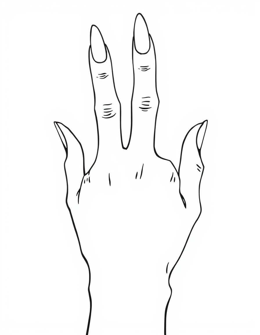 woman hand with long nails for painting