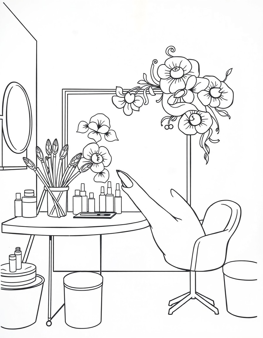 nails salon painting nails