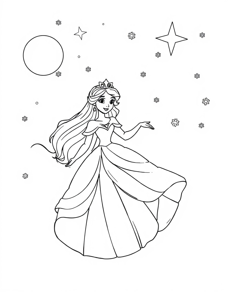 la princesse des neiges dans le ciel