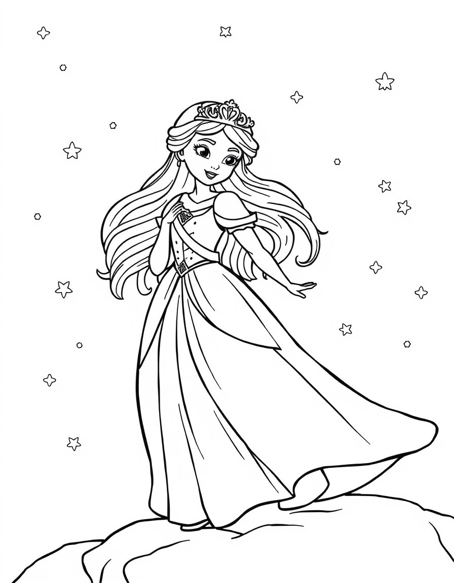 la princesse des neiges dans le ciel