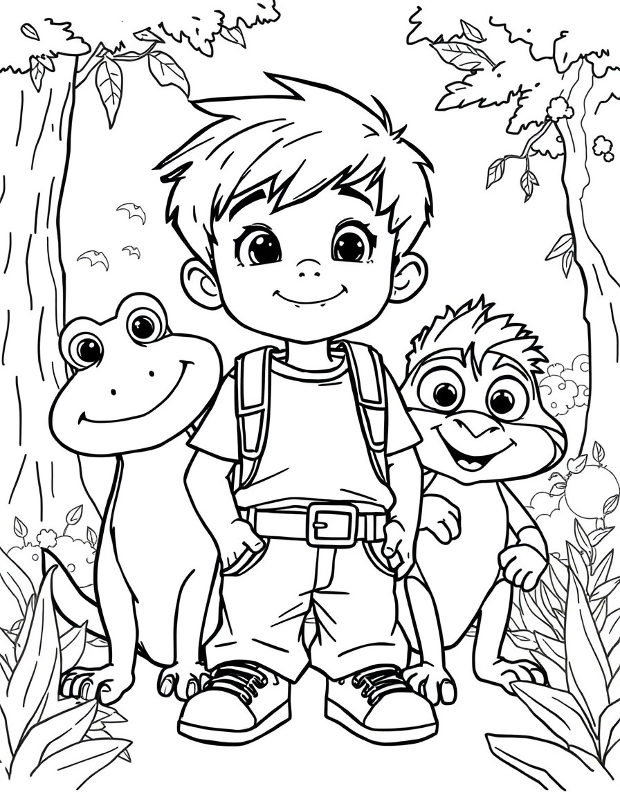 Little boy named Brady hanging out with the Wild Kratts