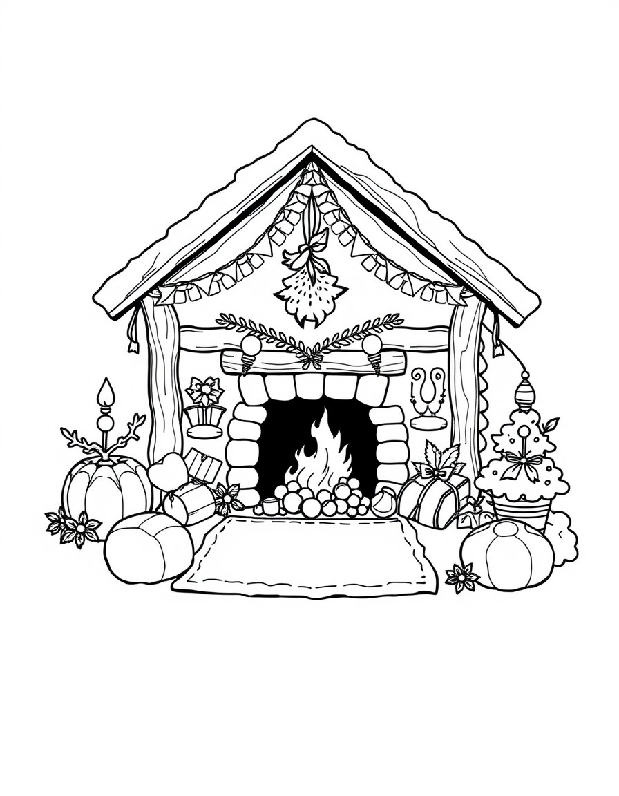 create 50 cozy coloring page