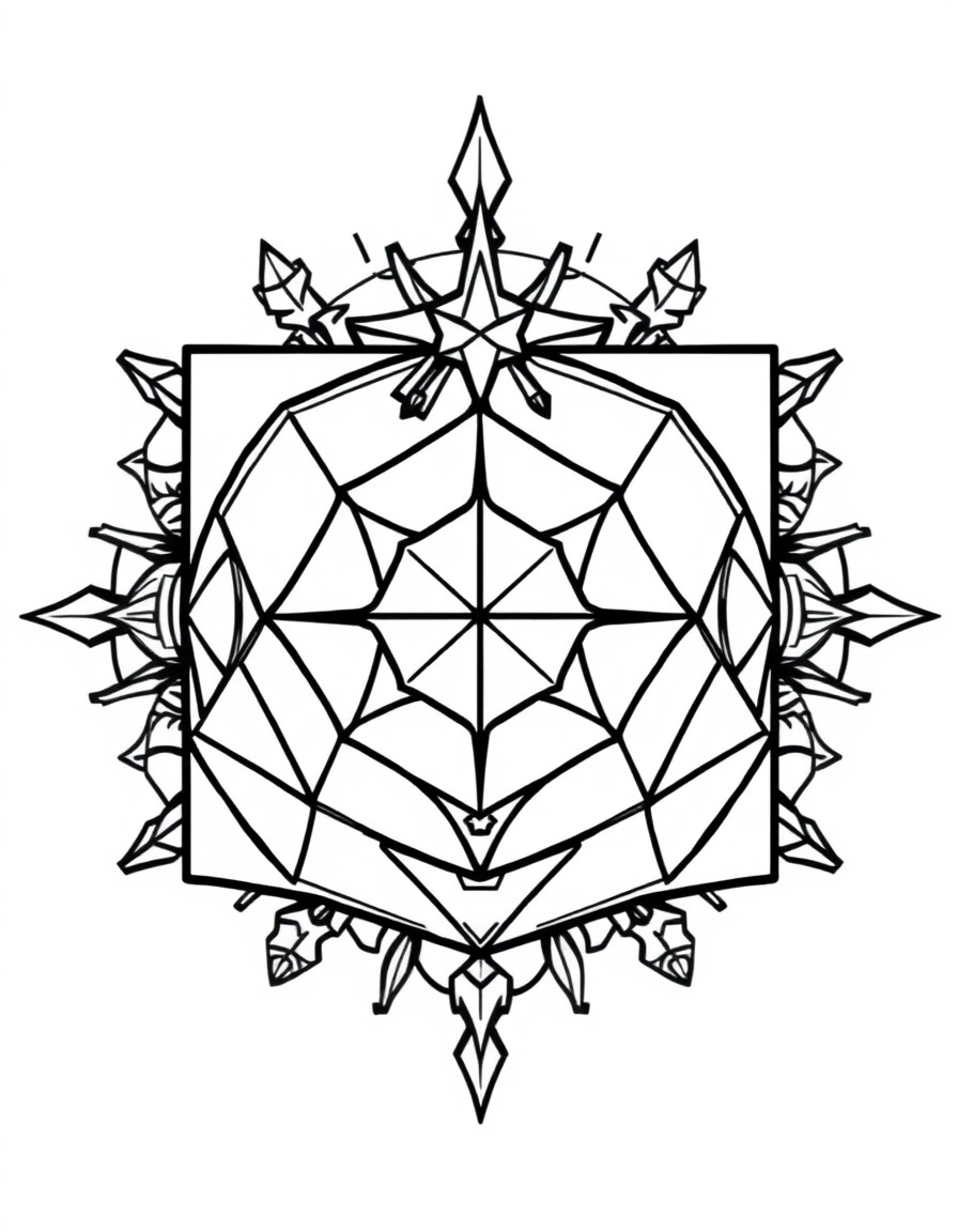 A Metatrons cube design accented with appropriate accoutrements