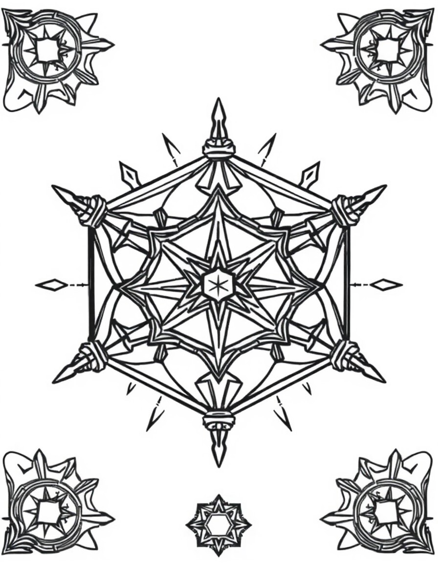 A Metatrons cube design accented with appropriate accoutrements