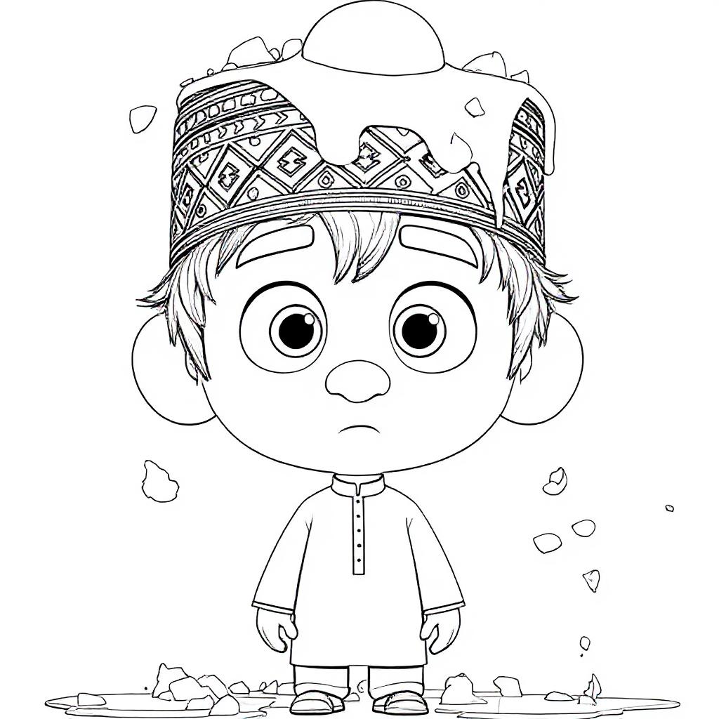 Make this a high-quality black and white COLORING PAGE with white background, only black lines, NO big gray areas, and clear, thick bold outlines, well-defined shapes, and clean edges. Remove all shad