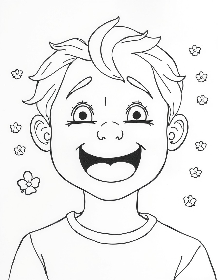 Coloring page that helps kids to understand their emotions.