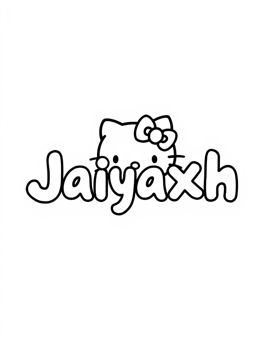 Jaiyaxh text in hello kitty style