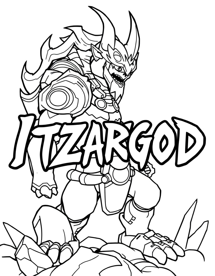 Itzarugod text in ban10 Omnitrix style